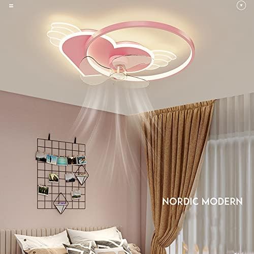 PAKFAN Розови Таван, осветителни тела за детска стая с вентилатор е Тих Умен вентилатор на Тавана с Леко Дистанционно