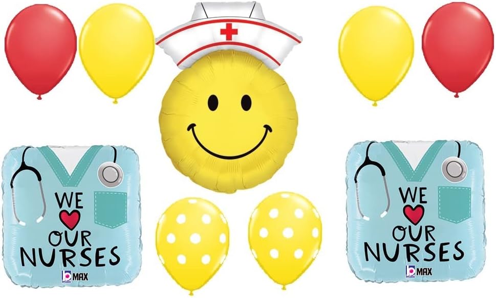 комплект балони от 9 бр., церемония по връчване на дипломи на медицинските сестри в деня на медицински сестри,