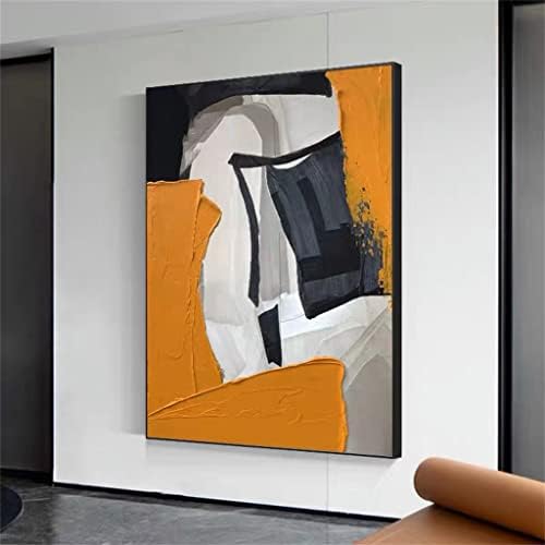 HOUKAI Оранжево Абстрактен Пейзаж Платно Картина с маслени Бои Хол Абстрактно Изкуство Живопис Начало Декор
