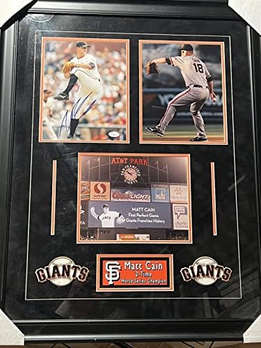 МАТ КЕЙН ПОДПИСА / Слагам В рамка 8 x 10 снимки на San Francisco Giants w / JSA с автограф от MLB